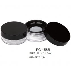 Plastic Round Cosmetic Loose Powder Container