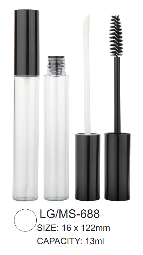 Empty Round Lip Gloss Mascara bottle with lipstick tube