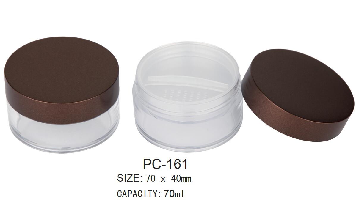 Plastic Round Cosmetic Loose Powder Container