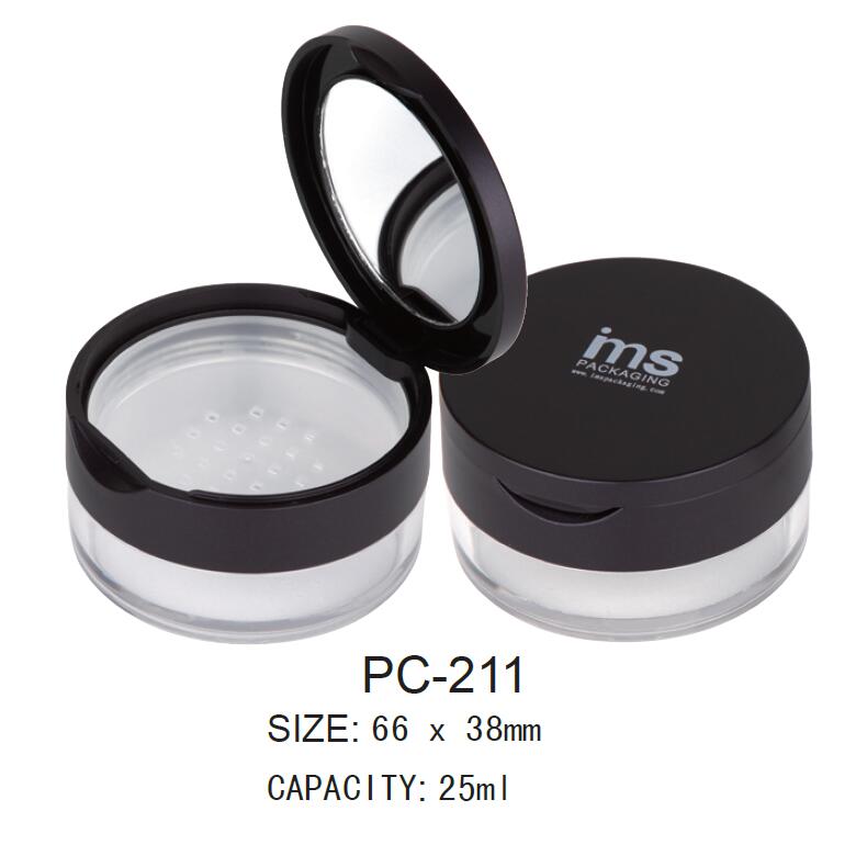 Plastic Cosmetic Round Loose Powder Container