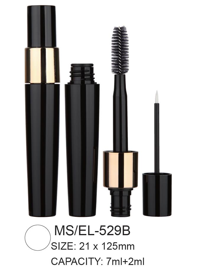 Dual Head Plastic Round Cosmetic Mascara/Eyeliner Container