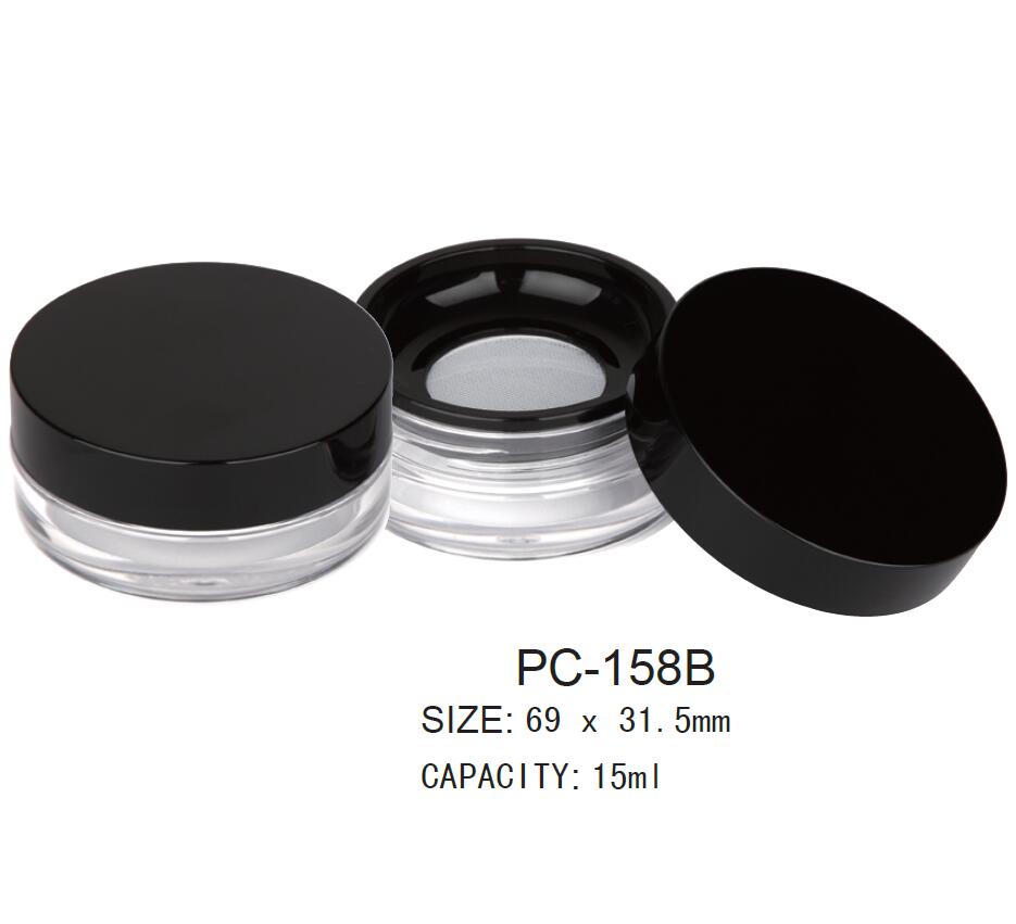 Plastic Round Cosmetic Loose Powder Container