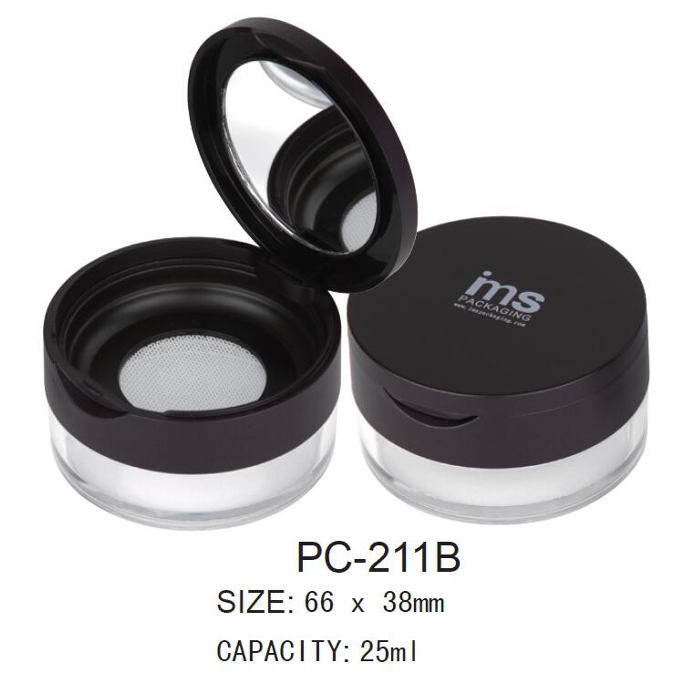 Plastic Cosmetic Round Loose Powder Container